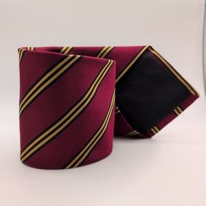 Brooks Brothers Makers Men's Pure REPP Silk Tie ~ Red ~ Striped ~ NEW!